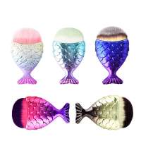 New Fish Scale Makeup Brush Mermaid Single Makeup Brush with Big Fish Tail Bottom Brush Bb Cream Brush