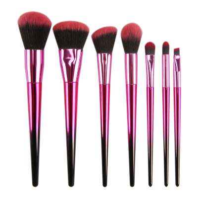 7pcs  Violet black Glitter Makeup Brushes Set Foundation Blending Power Eyeshadow Brush Cosmetic Beauty Make Up Tool